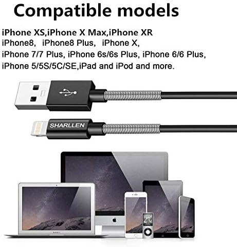 iPhone şarj kablosu sharllen Bahar Yıldırım Kablosu Mfi Sertifikalı 5 Paketi(3ft/3ft/6ft/6ft/10ft) Hızlı Uzun iPhone şarj kablosu