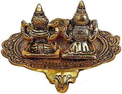 Manevi Dünya Pooja Thali Meenakari Tasarımcı Paslanmaz Çelik Puja Thal/Thali Ev ve Tapınak için Deepak, Küçük Kase, Tütsü Çubukları