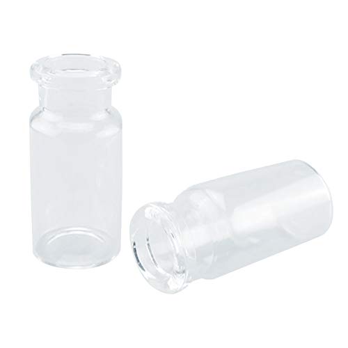 Şeffaf Cam Headspace Şişeler ile Plastik-Alüminyum Kapaklar ve Kauçuk Tıpalar, Düz Alt Lab Flakon, 10 ml