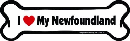 Bu Kemik Araba Mıknatısını hayal Edin, Newfoundland'ımı Seviyorum, 2 inç x 7 inç