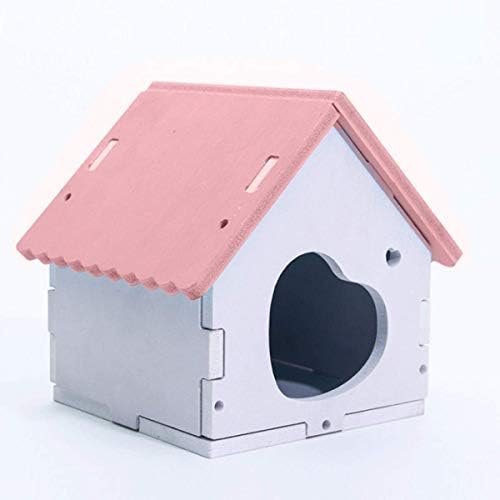gutongyuan Hamster Hideout Kulübe Ahşap DIY Hideaway Egzersiz Oyuncak Cüce Kobay Sıçan Fare Kafesi Uyku Evi