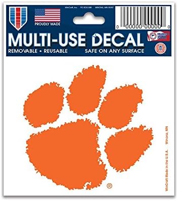 WinCraft NCAA Clemson Tigers Decal3x4 Çoklu Kullanım Çıkartması, Takım Renkleri, Bir Boyut