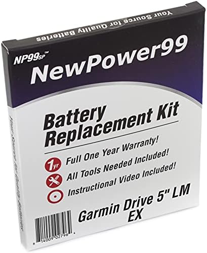 NewPower99 Pil Değiştirme Kiti ile Kurulum Video, Araçları, ve Uzun Ömürlü Pil için Garmin Sürücü 5 LM EX