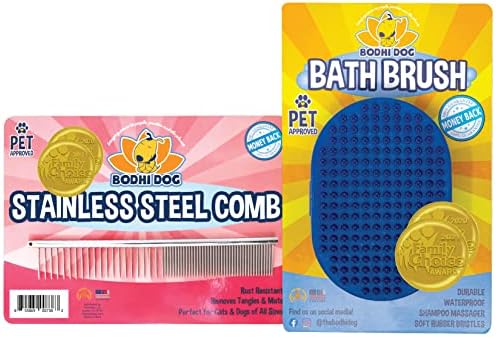 Bodhi Köpek Bakım Şampuanı Fırça + Paslanmaz Çelik Tarak Paketi