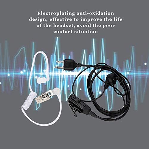 Hilitand Kulak İçi Kulaklık, 2 Pinli Akustik Tüp Kulaklık Kulaklık PTT Mikrofon 2 pinli Modeller için Walkie Talkies 360°Paslanmaz