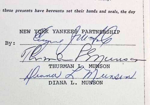 Yankees Thurman Munson İmzalı 4 Sayfalık Kira Belgesi BAS A78930-MLB İmzalı Muhtelif Kalemler