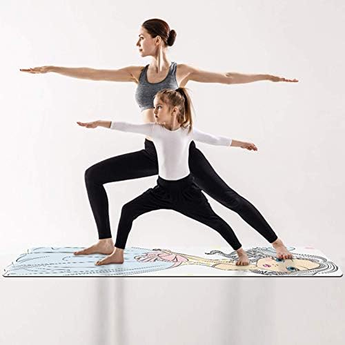 Zuyoon Karikatür Kız Prenses TPE yoga matı Kadınlar için Kaymaz eko Egzersiz kat mat Çanta ile Hafif ve Taşıması kolay 72x24x0.