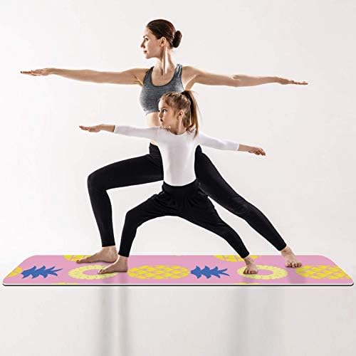 Unicey Yaz Meyve Sarı Ananas Pembe Yoga Mat Kalın Kaymaz Yoga Paspaslar Kadınlar ve Kızlar için egzersiz matı Yumuşak Pilates