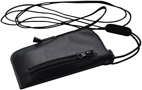 Onur 8 Pro Siyah Sığır Deri Mini Messenger Çanta Case Yastıklı Kapak Kaplı Kol Kabuk