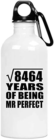 92nd Yıldönümü Karekök 8464 Yıl Olmanın Mr Mükemmel - 20 oz Su Şişesi Yalıtımlı Bardak Paslanmaz Çelik-Eşi Koca Kadınlar için