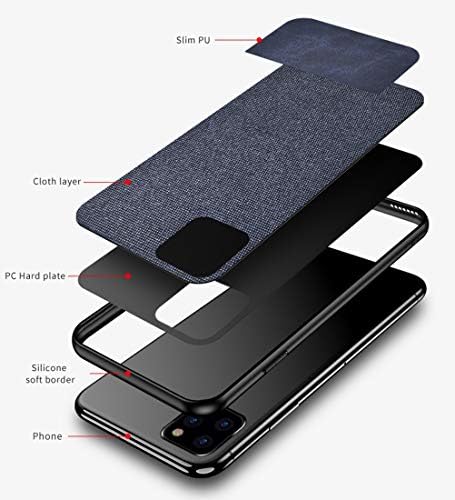 SHUNDA iPhone için kılıf 12 Pro Max, yumuşak Bez Kumaş Kapak ile TPU İç Kaymaz Çizilmeye Dayanıklı Şık İnce Tam Vücut Koruyucu