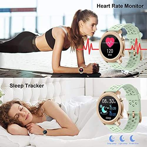 Bluetooth Çağrı Smartwatch Kadınlar için Spor Izci Izle Kalp Hızı ve Uyku Monitör ile IP67 Su Geçirmez Etkinlik Izci Pedometre