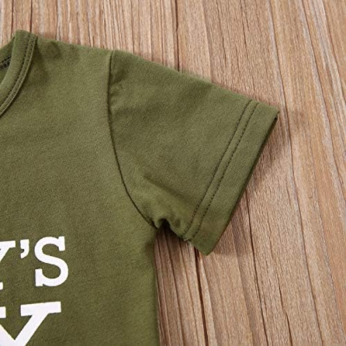 Bebek Kız Erkek Giysileri Anne Baba Atasözü Üst Baskılı T-Shirt Kamuflaj Pantolon + Kafa Kıyafet Seti
