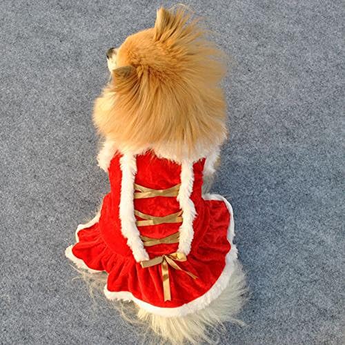 Noel Köpek Elbise Parti Pet Kadın Kız Kostüm Yumuşak Güz Kış Sıcak Etek Küçük Doggie Kedi Giyim ıçin