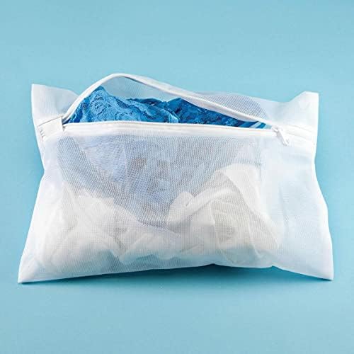 Örgü Çamaşır Torbaları, 3 Set, Beyaz Kurumsal çamaşır torbası Seyahat çantası kıyafet dolabı saklama torbaları Giysi çantası