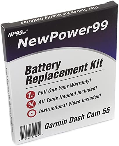 NewPower99 Pil Değiştirme Kiti ile Garmin Dash Kamera 55 için Kurulum Video, Araçları, ve Uzun Ömürlü Pil