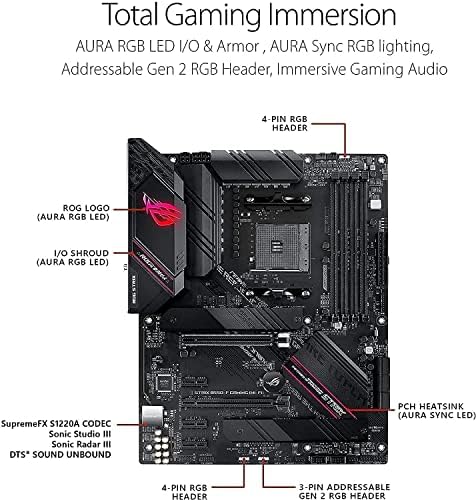IÇ Profesyonel 256 GB NVMe M. 2 2280 SSD + AMD Ryzen 7 5700G Masaüstü İşlemci ile ASUS ROG Strıx B550-F Oyun (Wİ-Fİ) PCIe 4.0