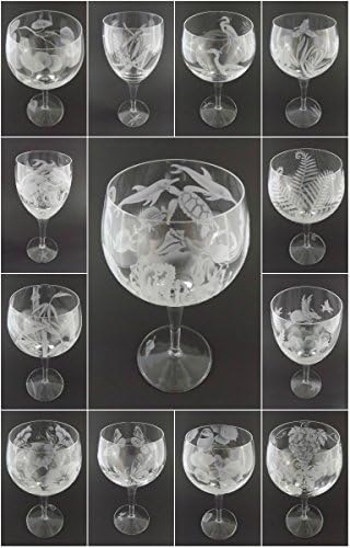 IncisoArt El Kazınmış İtalyan Kristal Kadeh Kumlanmış (Kum Oyma) El Yapımı Şarap Su Bardağı Kazınmış Deniz Kaplumbağası Dalgaları(
