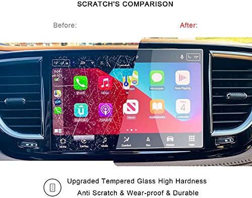 2021 Chrysler Pacifica Uconnect Ekran Navigasyon Ekran Koruyucu, HD Clear TEMPERLİ CAM Ekran Koruma Kalkanı Çizilmeye Dayanıklı