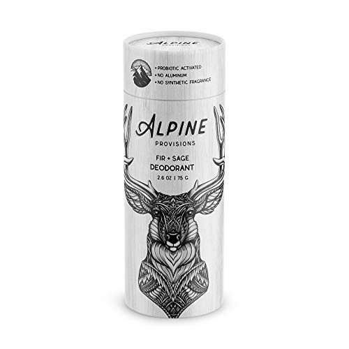 Alpine Provisions Alüminyumsuz Deodorant, Köknar + Adaçayı, 2,4 oz Plastiksiz Kağıt Tüp.