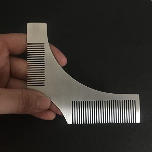 Paslanmaz Çelik Sakal Şekillendirme Aracı Sakal Modelleme Şablon Taraklama Aracı Sakal tarağı erkek Tıraş için (Renk: gösterildiği