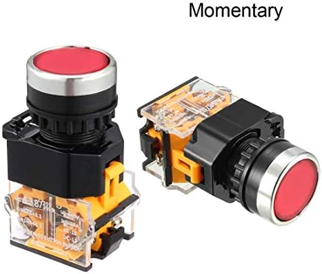 EuısdanAA 22mm Montaj Deliği Kırmızı Burcu Acil Durdurma Anlık basmalı düğme Anahtarı 1 Adet(Agujero de montaje de 22mm Señal