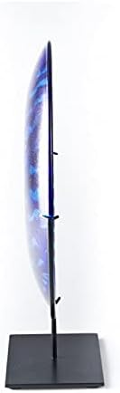 Mavi Tonlarda El Yapımı Standlı YourMurano Dekoratif Cam Tabak-Piumette
