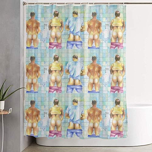 Erotik Erkek Adam Çıplak Eşcinsel Umumi Tuvalet Banyo Duş Perdesi Banyo Dekor Setleri Banyo Su Geçirmez Polyester