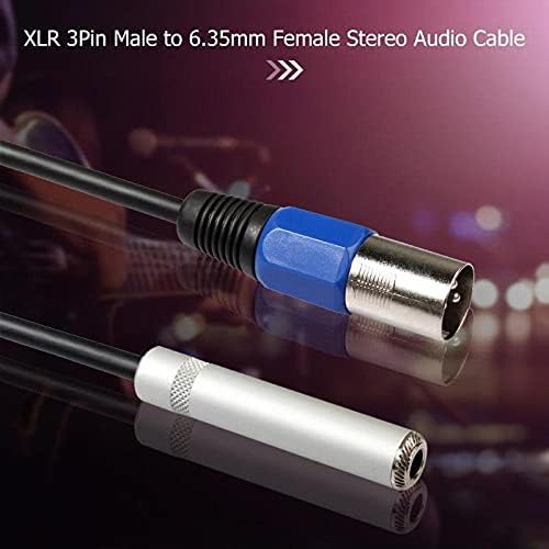 FKSDHDG Erkek 6.35 mm Kadın Stereo Ses Kablosu Jack 3pin Kadın 6.35 mm Kadın Stereo Ses Kablosu Adaptör Kablosu