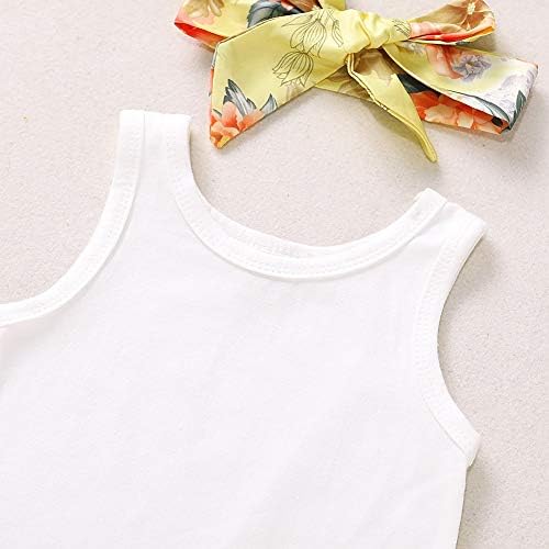 3 Adet Bebek Kız Yaz Kolsuz Örgü Bodysuit Romper Ruffles Çiçek Kısa Pantolon Bandı Sevimli Kıyafet