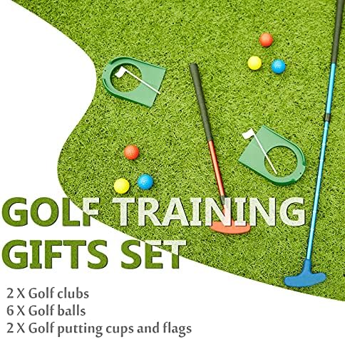10 PCS Çocuk Golf atıcı Seti W/Topları ve Koyarak Fincan, İki Yönlü Geri Çekilebilir Atıcı(21-35 inç uzun) Sağ ve Sol El için