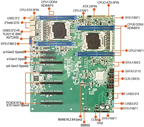 X99 Taban Plakası Anakart 4 Kanal Intel XEON E5 X99 LGA2011 - 3 DDR4 Recc ECC Olmayan NVME Bellek USB3. 0 SATA3. 0 Bağlantı Noktası