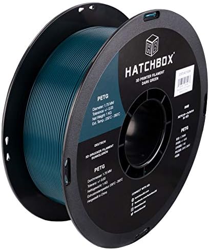 HATCHBOX PETG 3D Yazıcı Filamenti, Boyutsal Doğruluk + / - 0,03 mm, 1 kg Makara, 1,75 mm