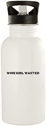 Şarap Kız Wasted - 20oz Paslanmaz Çelik Açık Su Şişesi, Beyaz