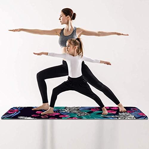 LORVIES Zebra ve Leopar Desen Yoga Mat Çevre Dostu Kaymaz Anti-Gözyaşı Egzersiz ve fitness matı için Yoga, Pilates, Germe, Meditasyon,