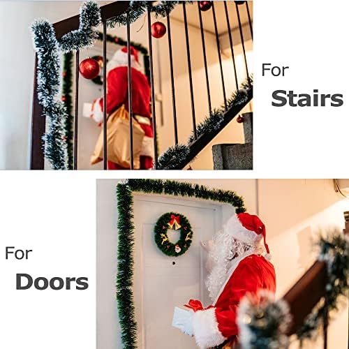 Convetu Yeşil Noel Çelenk Noel Süslemeleri için 50Ft Açık Akın Noel Çelenk Manto Merdiven Ön Kapı Noel Ağacı Tinsel Çelenk Posta