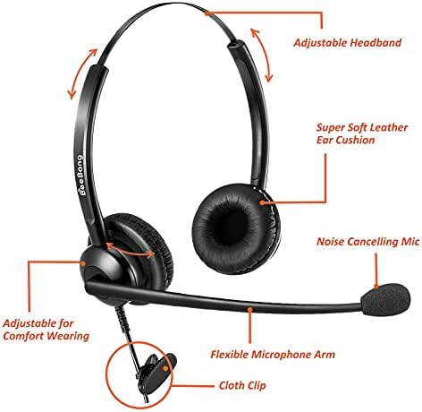 Çağrı Merkezi Kulaklığı Gürültü Önleyici Mikrofonlu RJ9 Jakı, Sabit Hatlı Deskphone Cisco Telefonu için Mikrofonlu Kulaklık Sessiz