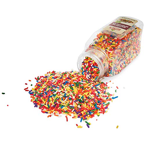 Şefler Dekoratif Gökkuşağı Sprinkles Jimmies 14oz | Değer Boyutu | Glutensiz Sertifikalı Seçin