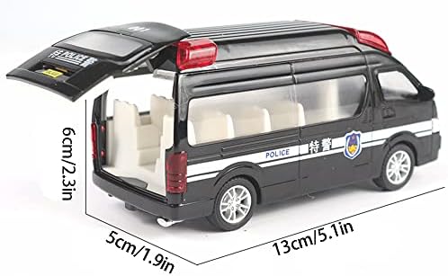 YQINGBO Modeli polis Arabası MPV Dadı Araba Modeli 1/32 Ölçekli Simülasyon Oyuncak Araç Kiti Alaşım Die-Döküm Araba Dekorasyon