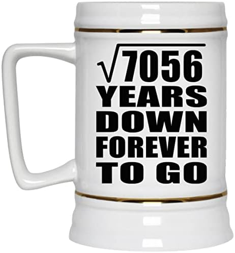 84th Yıldönümü Karekök 7056 Yıl Aşağı Sonsuza Gitmek İçin-22 oz Bira Stein Seramik Bar Kupa Tankard Drinkware-Eşi Koca Kadınlar