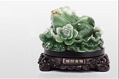 BOYULL Feng Shui Para Kurbağa (Üç Bacaklı Servet Kurbağa veya Para Kurbağa) Heykeli, Feng Shui Dekor, 6.9 (W) x 6.5(H)