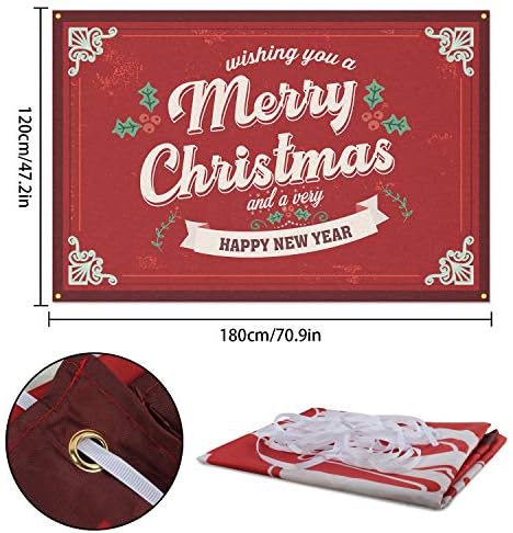 PAKBOOM Merry Christmas Backdrop Afiş Arka Plan-Noel Yeni Yıl Partisi Süslemeleri Malzemeleri için Ev Duvar-3. 9x5. 9 ft Kırmızı