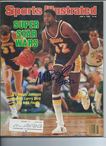 İmzalı Magic Johnson Los Angeles Lakers Sports Illustrated Dergisi-İmzalı NBA Dergileri