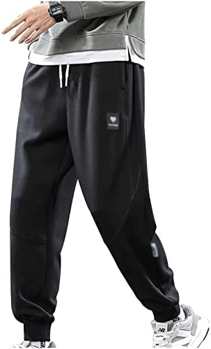 JYHZ Spor Pantolonları, Erkek Günlük Spor Pantolonları, Sonbahar ve Kış Bel Elastik Kemer Spor Pantolonları (Renk: A, Beden: