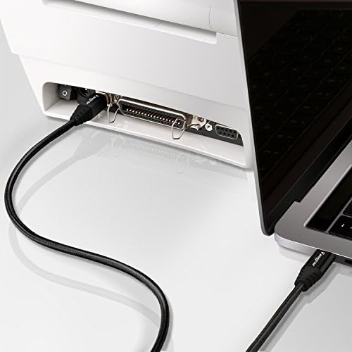 Fasgear 3ft Tip C'den USB B'ye Kablo Naylon Örgülü 2.0 Yazıcı Tarayıcı Kablosu Metal Konektörlü AıO, HP, Canon, Samsung Yazıcılar