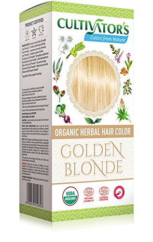 Kültivatör - Organik Bitkisel Saç Rengi-Altın Sarısı-Saç Boyası ve Bakımı için Bitkisel Karışım-Beyaz Saçları Kapsar-PDD ve Zararlı