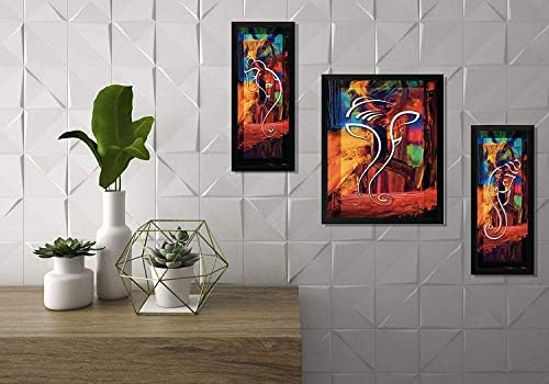 ASALET Ganesha Çerçeveli Resim-Özel Duvar Sanatı Heykeli-03 Set