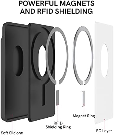 MagSafe Manyetik Silikon Cüzdan için Telefonun Arkası için kart Tutucu iPhone 12/12 Pro/ 12 Mini/ 12 Pro Max ile Uyumlu