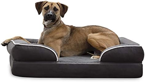 Brindle Ortopedik Bellek Köpük Pet Yatak Etrafında Sarın ile Bolster-Peluş Köpek ve Kedi Yatak-Çıkarılabilir Kadife Kapak