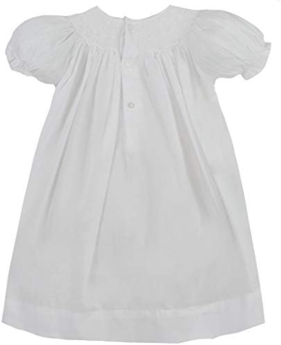 Dalga Önlüklü Petit Ami Kız Bebek Günlük Kıyafeti, Beyaz